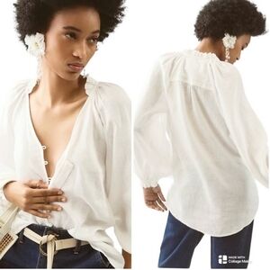Anthropologie Cloth & Stone Linen Top XS